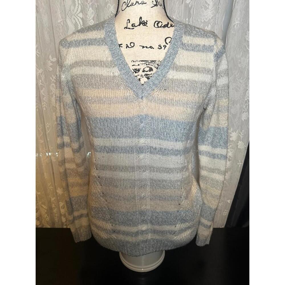 Sonoma Life + Style Striped V-Neck Sweater - Size Small
